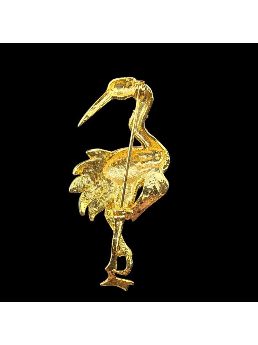 Vintage Gold & Rhinestone Animal & Floral Brooch Set - Owl Flamingo Flowers READ - Picture 7 of 16